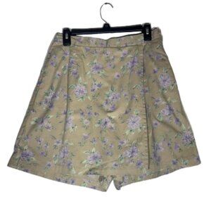 Liz Golf Women's Tan and Purple Floral Skort Shorts Size 12